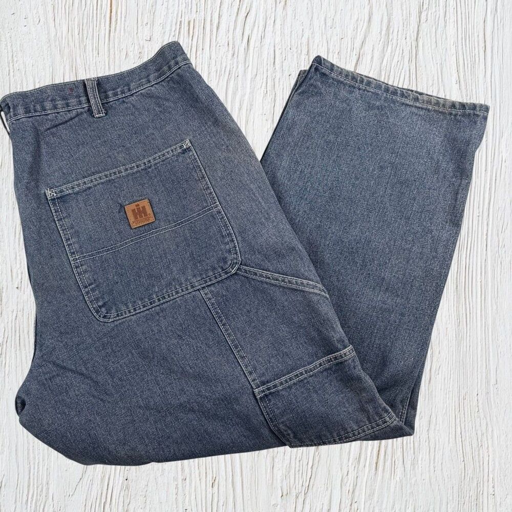 International Harvester Farmall Carpenter Jeans Mens 44x30 Blue Denim Workwear